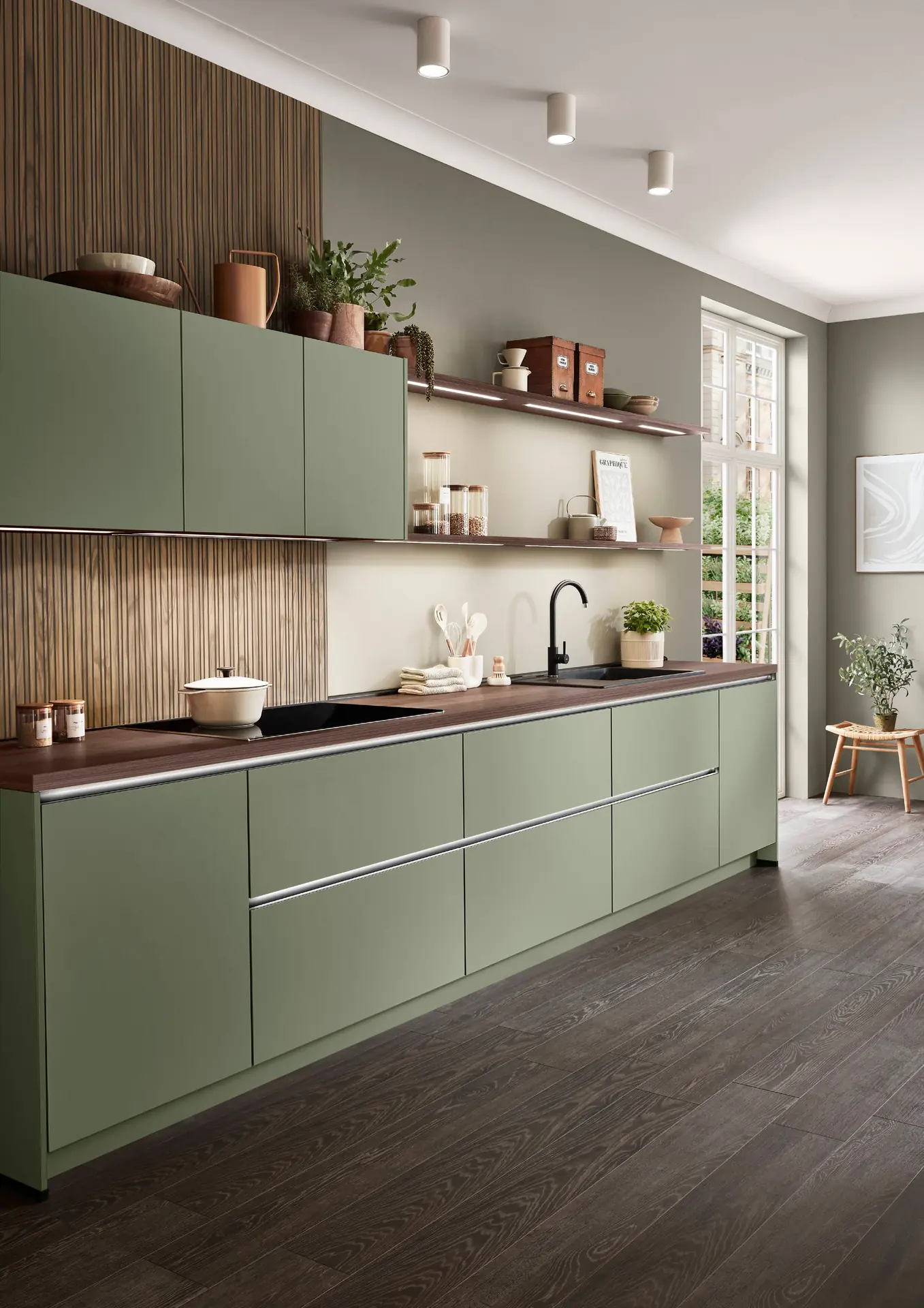 Nobilia Senso moderne Kuechenzeile Olive